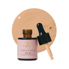TEIA COSMETICOS Tinta de Maquillaje FPS 40 100% mineral - Escualeno y Vitamina E - Cobertura media 20ml tono MEDIO
