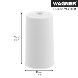 WAGNER VULKANO BIG 15525121 Floor Door Stopper/Wall Door Stopper Diameter 45 x 75 mm Buffer Made of High-Quality Solid Rubber White for Screwing in Germany