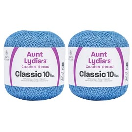 Generic Aunt Lydia Classic Medium Blue Crochet - 2 Pack of 300y/274m - Cotton - Gauge 10 - Crochet