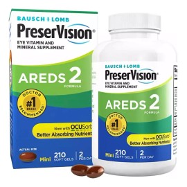 Areds 2 Vitaminas Minerales Para Ojos Preservision 210gels Sabor Natural