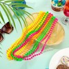 OHEETU 8Pcs 80s Neno Beaded Necklace Bracelet Sets Colorful Plastic