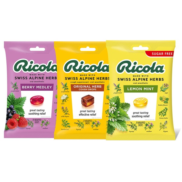 Ricola Everyday Bundle, Berry Medley (19 ct), Original (21 ct),