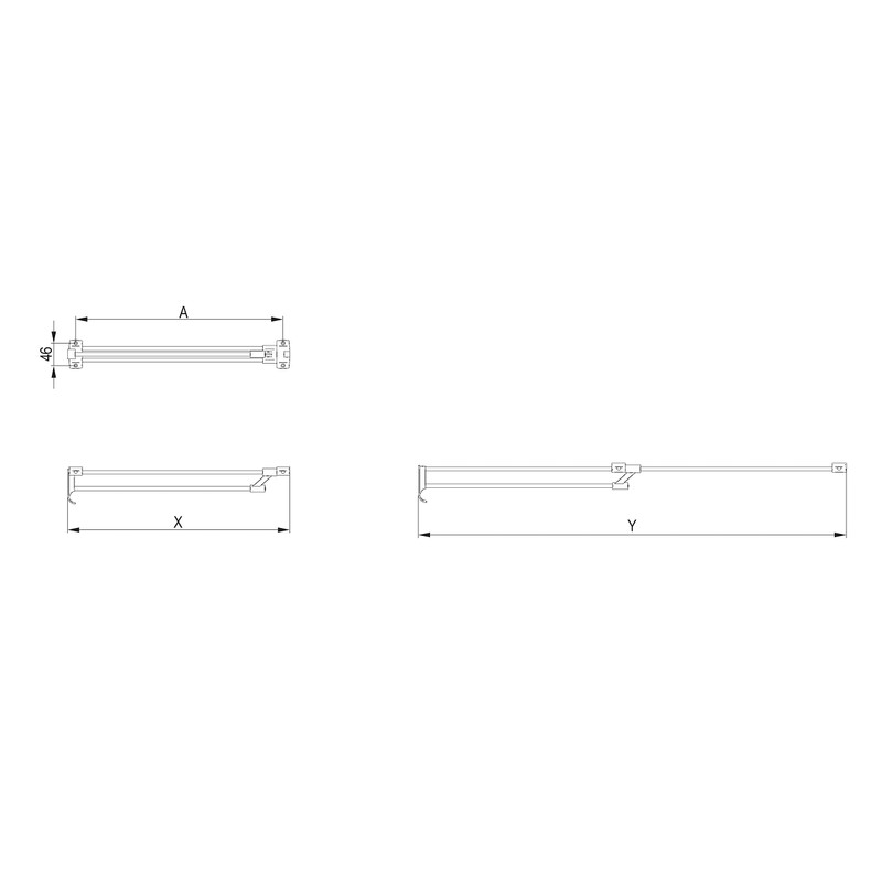 ALUSFERA Extendable Clothes Rail - Clothes Hanger Holder Extendable Metal