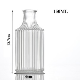 QUUPY 150ML /5OZ Glass Diffuser Bottles Empty Refillable Glass Aromatherapy Diffuse Bottle for DIY Replacement Reed Diffuser Sets Essential Oils Crafts Decor(Clear)