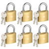 HOX 6-Pack Keyed Padlock, Waterproof and Rustproof, Solid Brass Lock