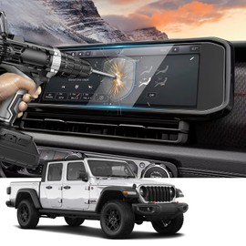Compatible with 2024 2025 Gladiator Screen Protector for 2025 Jeep Gladiator Accessories for 2024 2025 Gladiator Sport/Sport S/Willys/Rubicon/Rubicon X/Mojave/Mojave X 12.3” Touchscreen Tempered Glass