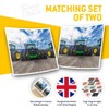Square Stickers (Set of 2) 10cm - Green Farm Tractors