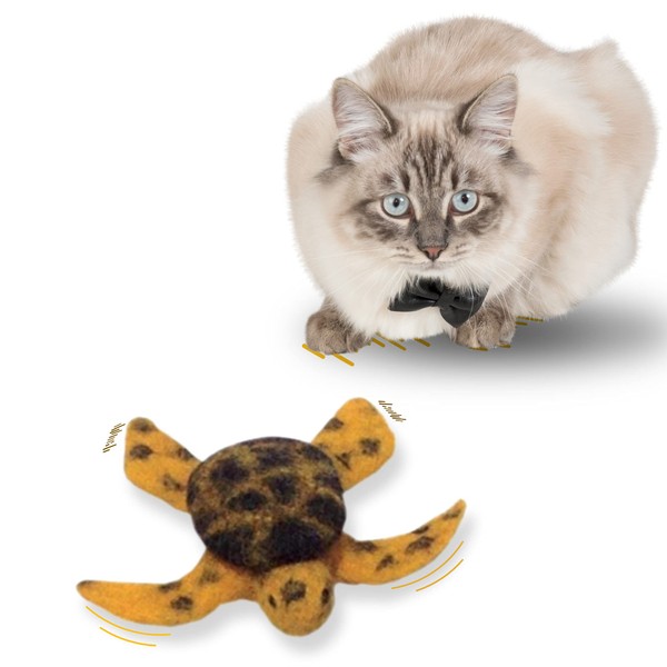 Le Sharma Eco-Turtle Mini 4", Made from Felted Wool, Sturdy