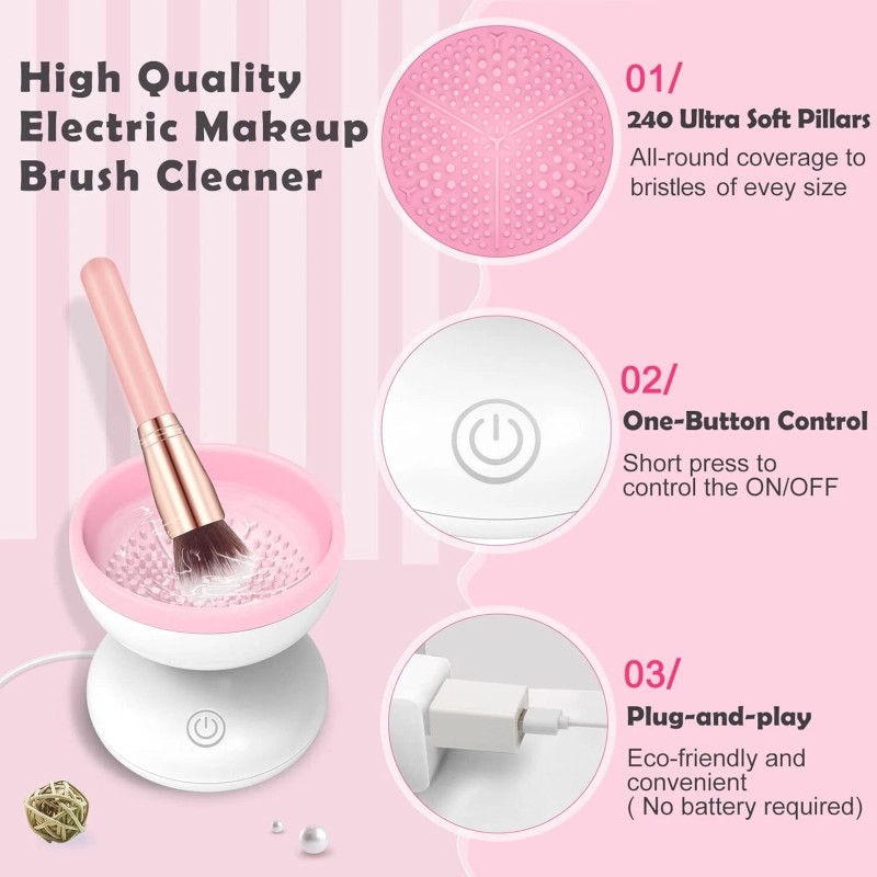 Electric Makeup Brush Cleaner Machine Cleaning Automatic Cosmetic Cleanser Tool