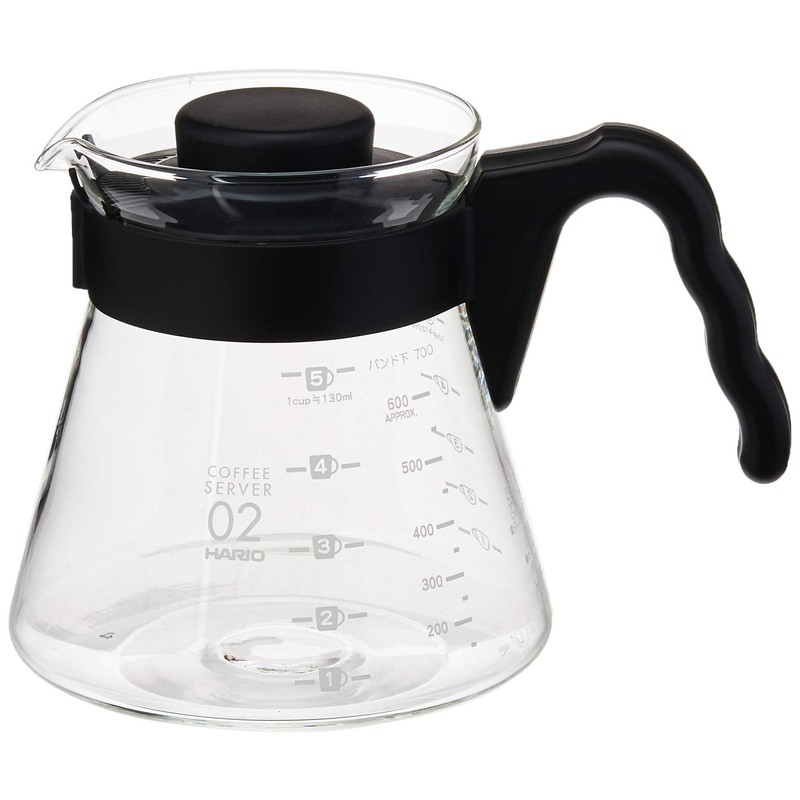 Hario 4977642020955 Einsteigerset Kaffee 4 teilig, Glas, 600 milliliters, schwarz,