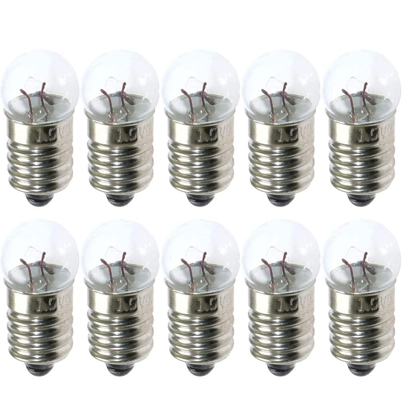 MEETOOT 10pcs E10 Mini Light Bulbs 1.5V 0.3A Physical Electrical