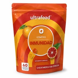 Gomitas de Vitamina C con Betaglucano y Gluconato de Zinc  Suplemento Alimenticio Sabor Cítricos  60 Gomitas de 3 g  Bolsa Resellable  Para Adultos y 