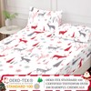 HCORA Christmas Twin Fitted Sheet and Pillowcase Set - 100%