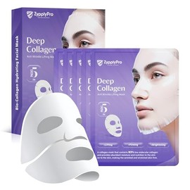 Paquete de 5 mascarillas faciales de colágeno profundo, mascarilla facial hidratante de biocolágeno para el cuidado de la piel de las mujeres,...     