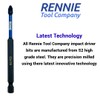 10 x Rennie Tools 100mm Long PZ2 Impact Screwdriver Driver