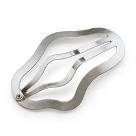 JewelVOX Women's Hair Clip, Semi-matt, Patched Closure, Hairpin, Wavy, Adult (Silver)