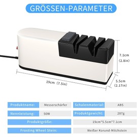 Elektrischer Messerschärfer, 5 in 1 Messerschärfsystem mit gerader Klinge, Profi-Diamant Messerschärfer FüR Grob Schlerfen, Reparatur und Schärfen von Messern (NM9)
