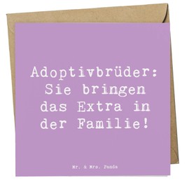 Mr. & Mrs. Panda Deluxe Karte Spruch Adoptivbrüder Extra - Geschenk, Bindung, Glückwunschkarte, Familie, Handarbeit, Extra in der Familie,