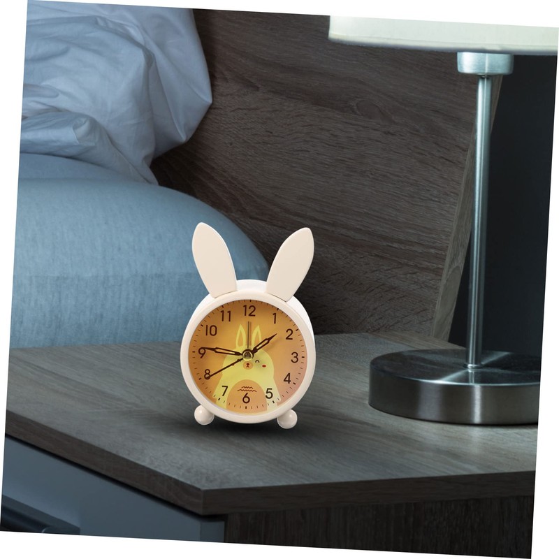 ULTECHNOVO Adorable Luminous Rabbit Shape Clock Silent Desktop Decorative Alarm