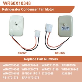 WR60X10348 Refrigerator Condenser Fan Motor Fit for GE Hotpoint Refrigerator Replace WR60X10241 WR60X10350 AP5982576 WR60X10048 WR60X10071 WR60X10140 WR60X10142 115VAC 60Hz 4.7W