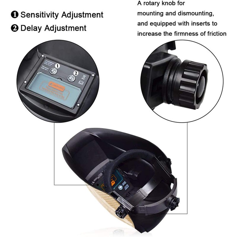 TEKWARE Welding Helmet Solar Power Auto Darkening Hood Welder Mask