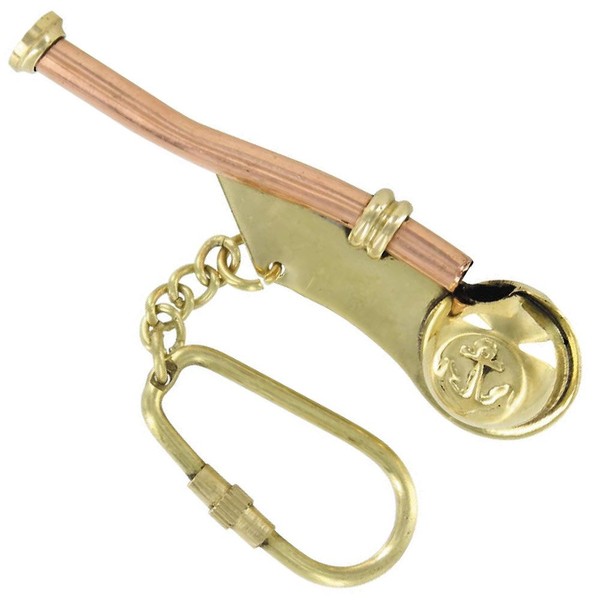 Armory Replicas Bosuns Nautical Mariner Whistle Brass Keychain