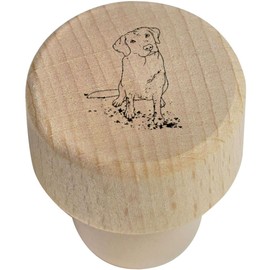 19mm 'Muddy Labrador' Wooden Bottle Stopper/Cork (BS00025905)