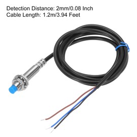 sourcing map M8 Approach Sensor Inductive Proximity Sensor Switch NC Normally Close NPN 2mm Detection Distance, DC 6-36V LJ8A3-2-Z/AX, 3.9ft, 1Pcs