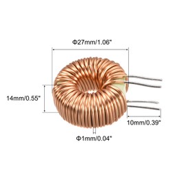 sourcing map Toroid Inductor Copper Coil Magnet Inductor for DIY Circuit Boards 47uH 20A Pack of 5