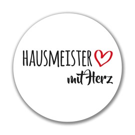 huuraa Aufkleber Hausmeister mit Herz Sticker 10cm mit Motiv für die tollsten Menschen Geschenk Idee für Freunde und Familie
