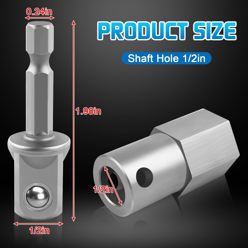 Boltigen Trailer Jack Drill Adapter, Stainless Steel Cordless Drill Adapter