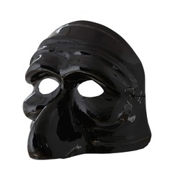 Widmann 46865 MASKE PULCINELLA AUS PVC, Unisex – Erwachsene, Einfarbig, Schwarz, Einheitsgröße