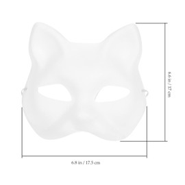 Alipis Cat Masks 5pcs White Paper Blank Hand Painted Japanese Kabuki Masks Diy Paintable Cosplay Accessories for Party Masquerade Costume Props