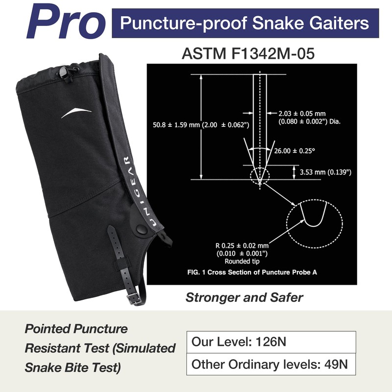 Unigear Snake Gaiters, Puncture-Proof Leg Gaiters, Lightweight, Super Thin, Hunting