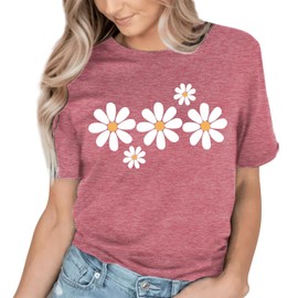 Daisy Shirts for Women Flower Graphics Tee Shirt Wildflower Lover T-Tops