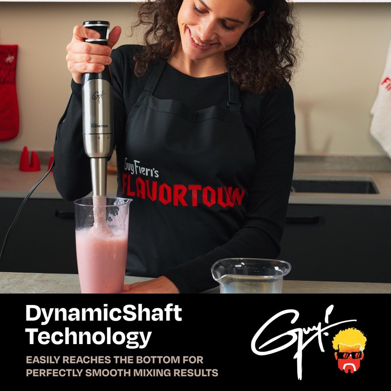 Guy Fieri's Flavortown Immersion Blender with DynamicShaft Technology, 400W &