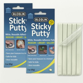Reusable Museum & Gallery Quality Adhesive Putty,- 2 Pack - 6oz. Won't Dry Out- Always Removable Repositionable