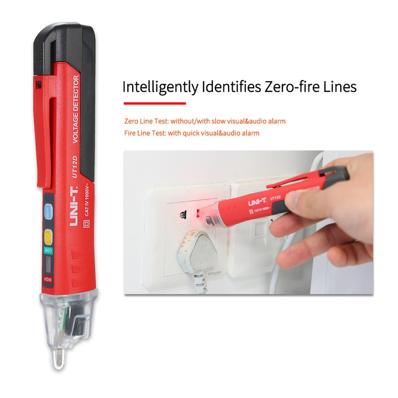 UNI-T Portable Non-contact AC Voltage Tester Pen Shaped V～Alert Detector