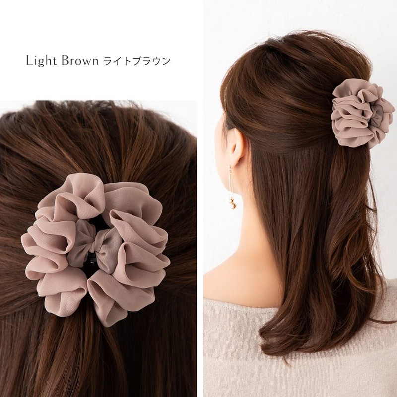 JewelVOX Hair Accessories, Draped Chiffon Ruffle, Mini Hair Claw, Feminine