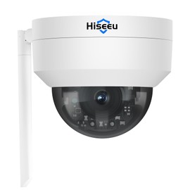 Hiseeu 5MP Security Camera Outdoor, 360°PT Dome Camera with HD Night Vision,Wireless WiFi CCTV Camera Home Security WiFi Camera with Instant App Alarm,2-Way Audio,Work CCTV System