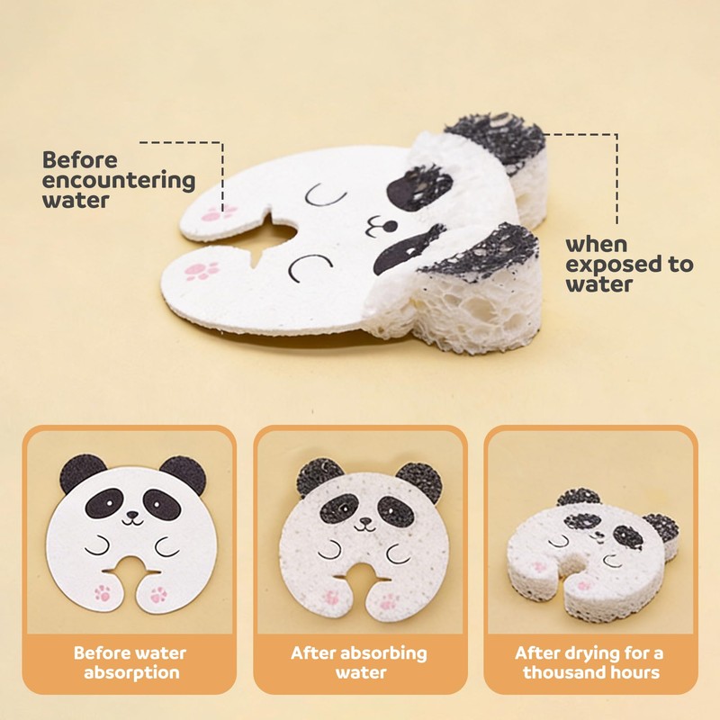 4 Pcs Cleaning Sponges, Cute Animal (Pig, Dog, cat, Panda)