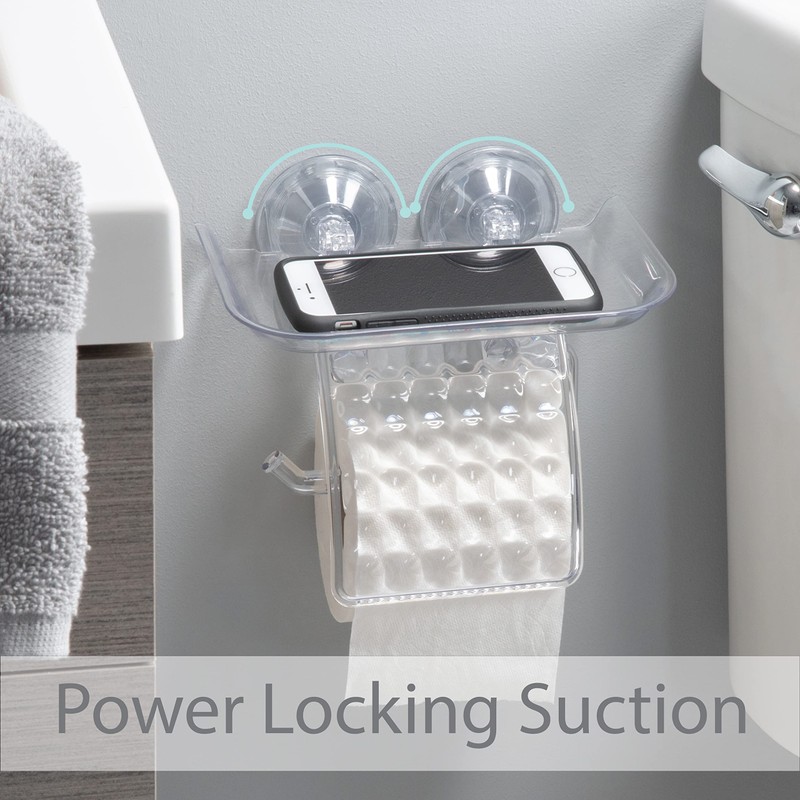 Bath Bliss Suction Cup Toilet Paper Dispenser | Power Lock