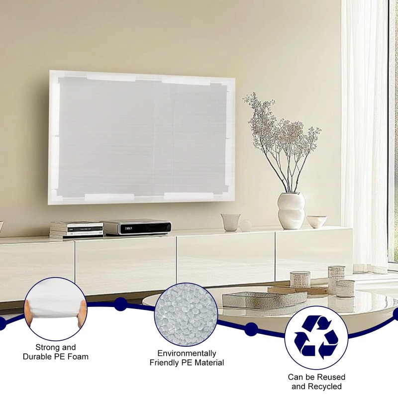 TV Moving Box Cushioning Supplies Set, Foam TV Cover &