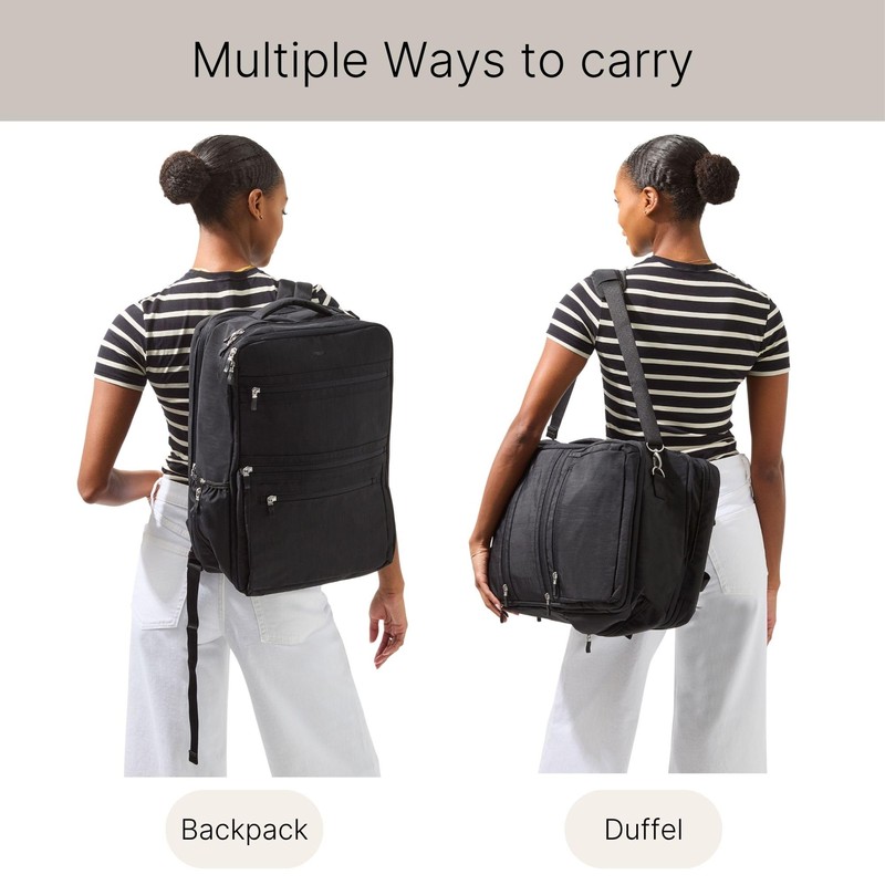 Baggallini Modern Convertible Travel Backpack - Lightweight 11.8"x17.7"x 8.5" Duffel
