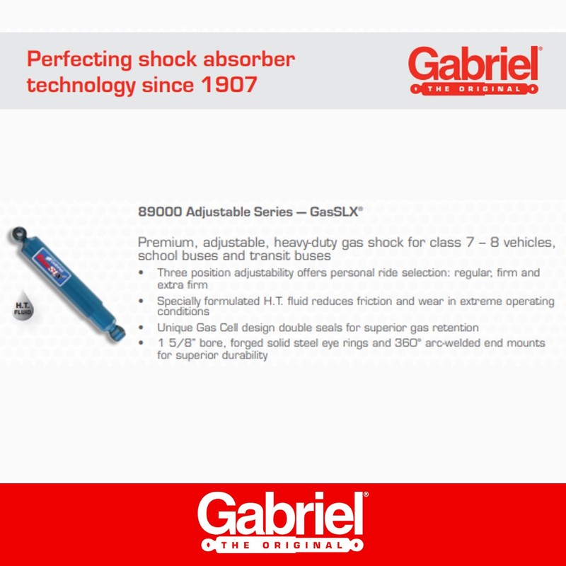 Gabriel 89408 GasSLX Adjustable Heavy Duty Front Shock Absorbers Fits