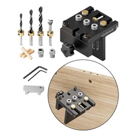 Self Centering Doweling Jig Set Puncher Locators DIY Accessories Wear Resistant Wood Dowel Jig Portable Pocket Hole Jig Set