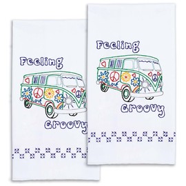 Jack Dempsey Needle Art Feeling Groovy Decorative Hand Towels