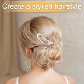 40 PCS Metal French Hair Pins for Thick Hair, U-Shaped Hair Pins Metal French Twist Hair Pin Fork for Women Girls Hair Types Styling Hair Accessories 20 Gold and 20 Silver