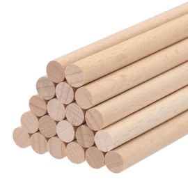 MECCANIXITY Wooden Dowel Rods Wood Sticks, 8"x0.31" Round Wooden Dowels Rod for DIY, Arts Decoration, Crafts Wand, Handmade Small House Rods, Pack of 20