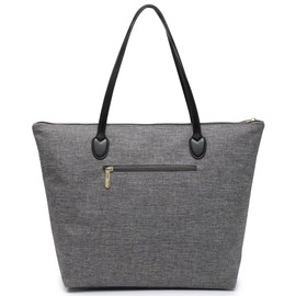NNEE Water Repellent Light Weight Nylon Polyester Tote Bag Teacher Handbag - Medium, Gray
